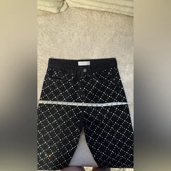 Topshop Black Studded Women's Jeans - Picture 3 of 16